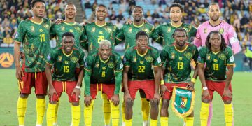 Le onze de départ des Lions Indomptables du Cameroun contre l'Australie. Fédération camerounaise de football
