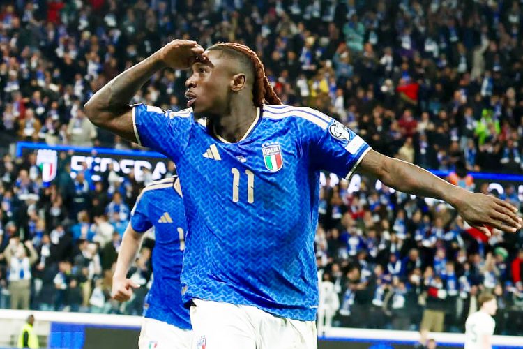 Moise Kean. Compte officiel de l'équipe nationale d'Italie sur X