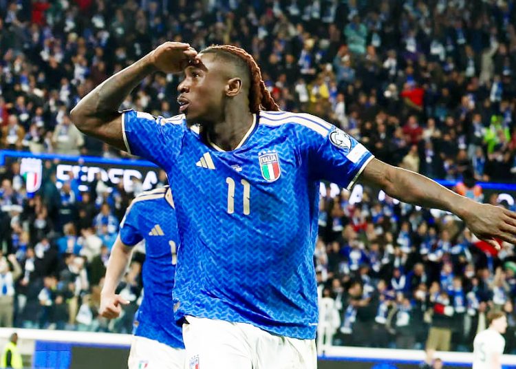 Moise Kean. Compte officiel de l'équipe nationale d'Italie sur X