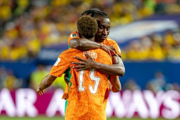 Amad Diallo et Yan Diomandé. Source photo : page de l'Equipe Nationale de Football Côte d'Ivoire sur Facebook