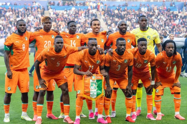 L'équipe de la Côte d'Ivoire. Source photo : page officielle de la Fédération Ivoirienne de Football sur Facebook
