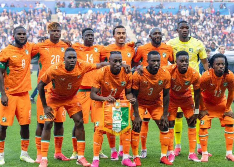 L'équipe de la Côte d'Ivoire. Source photo : page officielle de la Fédération Ivoirienne de Football sur Facebook