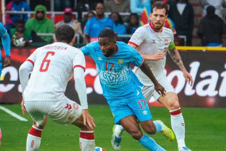 RDC-Danemark. Source photo : page officielle de la Fédération Congolaise de Football Association sur Facebook