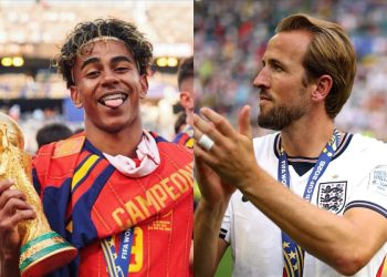 Lamine Yamal (à g.) et Harry Kane. Source photo : pages officielles des équipes d'Espagne et d'Angleterre sur Facebook