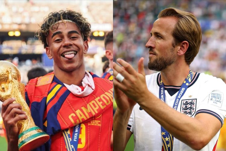 Lamine Yamal (à g.) et Harry Kane. Source photo : pages officielles des équipes d'Espagne et d'Angleterre sur Facebook