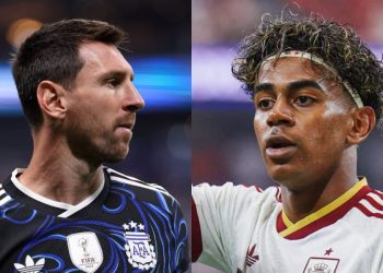 Lionel Messi et Lamine Yamal. Source photo : pages officielles des équipes de l'Espagne et de l'Argentine sur Facebook