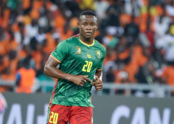 Bil Nsongo lors du match face à la Côte d'Ivoire. La page officielle des Lions Indomptables du Cameroun sur Facebook