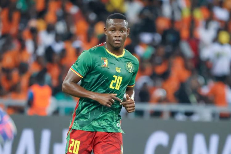 Bil Nsongo lors du match face à la Côte d'Ivoire. La page officielle des Lions Indomptables du Cameroun sur Facebook